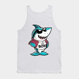 The Boss Funny shark Design Tank Top